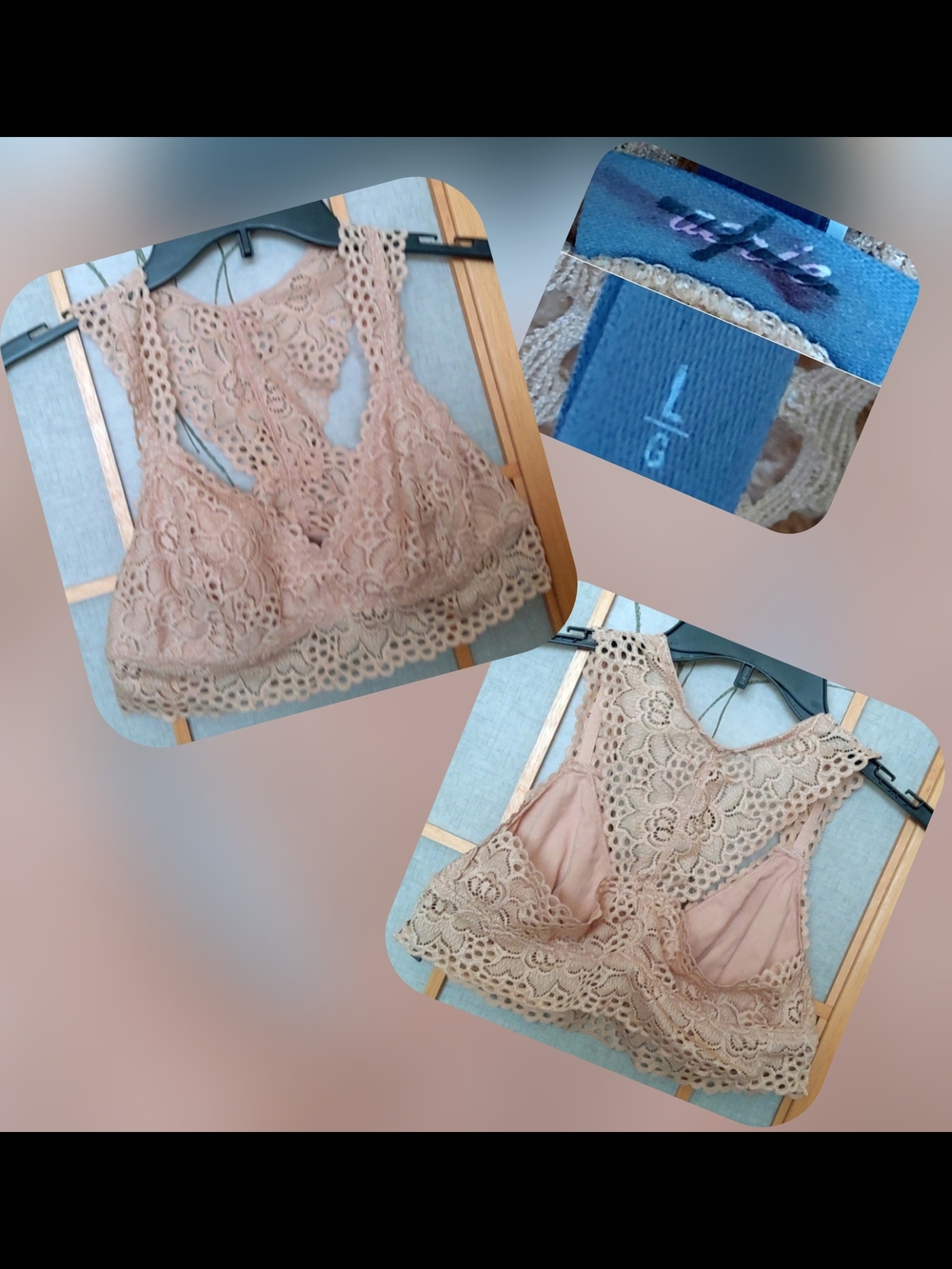 Aerie Lace Bralette Nude Blush Size Lg (Nwots)
